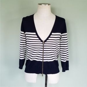 Stripe zip up sweater